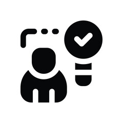 customer glyph icon. Strong and solid vector icon for websites, mobile interfaces, presentations, and visual branding. High quality and easy to edit.