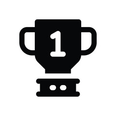 trophy glyph icon. Strong and solid vector icon for websites, mobile interfaces, presentations, and visual branding. High quality and easy to edit.