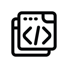 coding line icon. Clean and minimalist vector icon for websites, mobile apps, presentations, and logos. Fully scalable and customizable for any project.