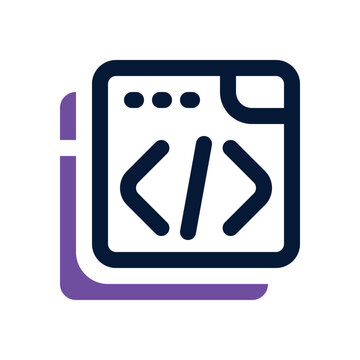 coding duotone icon. Sleek and modern vector icon for websites, mobile apps, marketing materials, and corporate design. Fully scalable and ready to use.