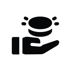 commission glyph icon. Strong and solid vector icon for websites, mobile interfaces, presentations, and visual branding. High quality and easy to edit.