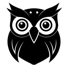 A cute Owl's Head silhouette Vector Illustration