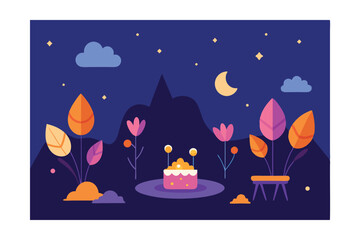 Enchanted Night Garden A Whimsical Cake Under the Stars