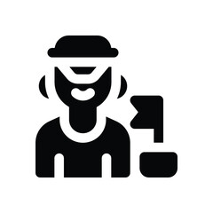 travel guide glyph icon. Strong and solid vector icon for websites, mobile interfaces, presentations, and visual branding. High quality and easy to edit.