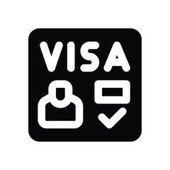 visa glyph icon. Strong and solid vector icon for websites, mobile interfaces, presentations, and visual branding. High quality and easy to edit.