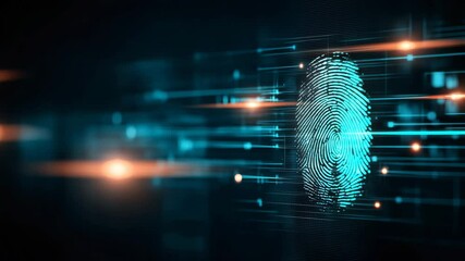 Digital Fingerprint with Circuit Background in Cybersecurity Concept - Powered by Adobe
