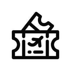 ticket line icon. Clean and minimalist vector icon for websites, mobile apps, presentations, and logos. Fully scalable and customizable for any project.