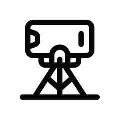 tripod line icon. Clean and minimalist vector icon for websites, mobile apps, presentations, and logos. Fully scalable and customizable for any project.
