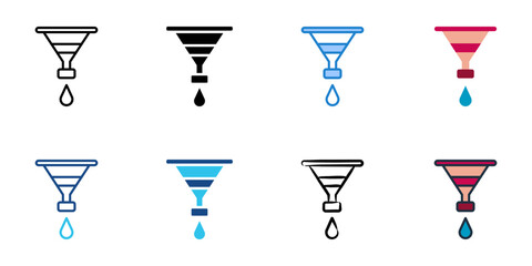 Funnel icon set multiple style collection 
