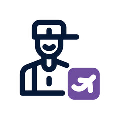 traveler duotone icon. Sleek and modern vector icon for websites, mobile apps, marketing materials, and corporate design. Fully scalable and ready to use.