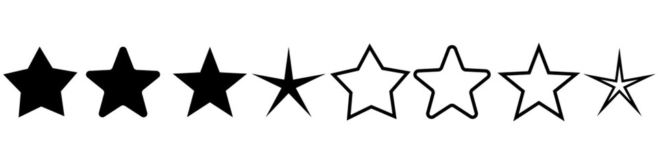 Obraz premium Star icon web vector set. Five star illustration sign collection. rating symbol.