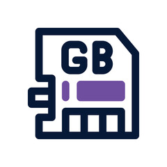 memory card duotone icon. Sleek and modern vector icon for websites, mobile apps, marketing materials, and corporate design. Fully scalable and ready to use.