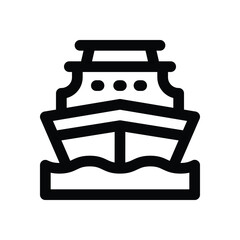 ship line icon. Clean and minimalist vector icon for websites, mobile apps, presentations, and logos. Fully scalable and customizable for any project.