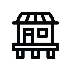 hut line icon. Clean and minimalist vector icon for websites, mobile apps, presentations, and logos. Fully scalable and customizable for any project.