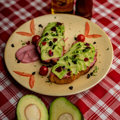 avocado toast with cherry tomatoes