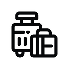 luggage line icon. Clean and minimalist vector icon for websites, mobile apps, presentations, and logos. Fully scalable and customizable for any project.