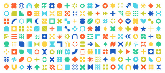 Abstract geometric elements shapes. Memphis design, retro elements for web, vintage, advertisement, commercial banner, poster, leaflet, billboard, sale. Collection trendy halftone vector.