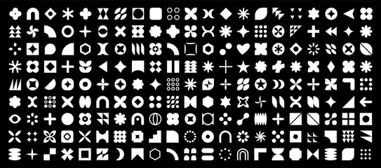 Abstract geometric elements shapes. Memphis design, retro elements for web, vintage, advertisement, commercial banner, poster, leaflet, billboard, sale. Collection trendy halftone vector.