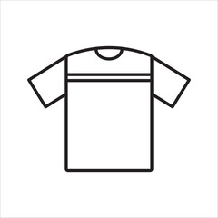 T-shirt with simple outline. This shirt has short sleeves and a round neck. The image is simple, without details or shadows. White background.