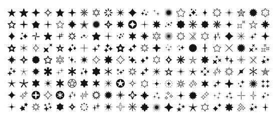 Stars set of black icons. Rating Star icon. Star vector collection. Modern simple stars. Vector illustration.