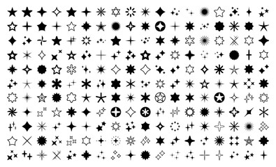 Stars set of black icons. Rating Star icon. Star vector collection. Modern simple stars. Vector illustration.