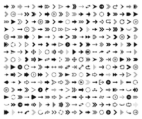 Arrows set of black icons. Arrow icon. Arrow vector collection. Arrow. Cursor. Modern simple arrows. Vector illustration.