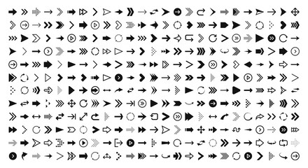 Arrows set of black icons. Arrow icon. Arrow vector collection. Arrow. Cursor. Modern simple arrows. Vector illustration.
