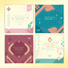 Minimal thai art element template set