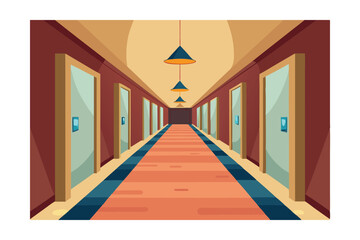 Elegant Hotel Corridor Interior Design and Architecture