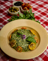 Italian food pesto risotto