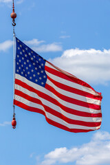 american flag waving in the wind