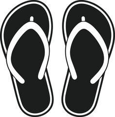 Flip Flops Silhouette – Summer Beach Sandals Black Vector Illustration