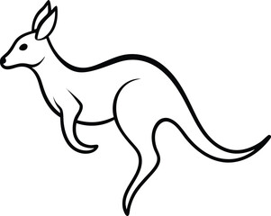  Jumping kangaroo vector art illustration