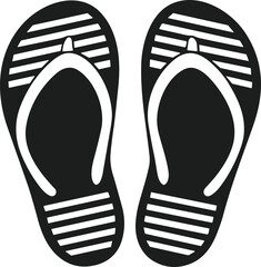 Flip-Flop Sandals Silhouette – Summer Beach Footwear Vector Design