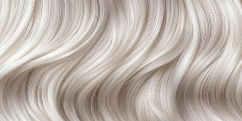 Close up of flowing wavy platinum blonde hair with soft highlights and subtle shadow details present