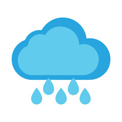 cloud with raindrops icon flat vector design isolated on white background