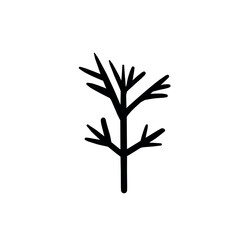 Black and white template tree icon. Vector symbol sign isolated on white background. Trees flat line icons set. Plants, landscape design. Business idea concept.