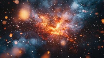 Cosmic Inferno: A Fiery Nebula's Dance