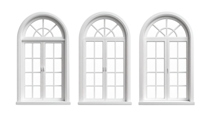 Arched windows, timber frames and brick wall details