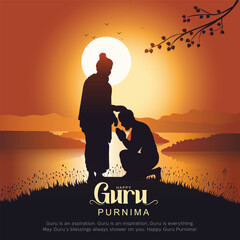 Obraz na płótnie Canvas new Happy guru Purnima guru and shishya blessing. god abstract Vector Illustration design.
