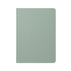 Minimal green hardcover notebook, isolated on transparent background  