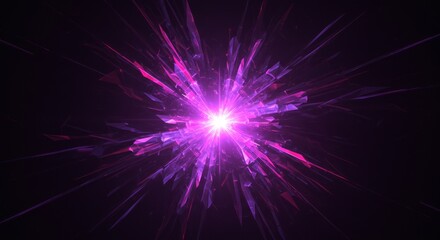 Naklejka premium Abstract burst of vibrant purple and pink crystalline energy