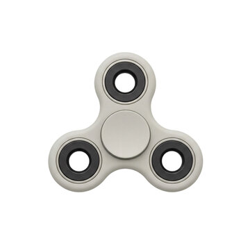 White fidget spinner toy, isolated on transparent background