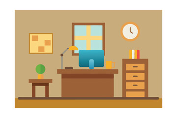 Living Room with Flowers in Vase and Chair 