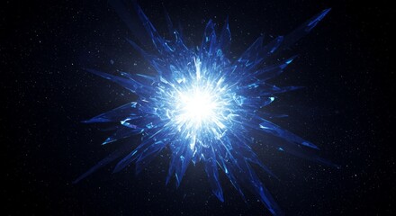 Abstract, crystalline explosion in space