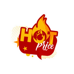 hot price — colorful vector sticker, label, badge vector illustration