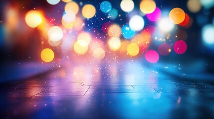 Night City Lights Reflection: A Vibrant Urban Nightscape