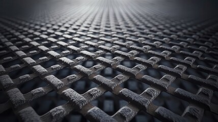 Metallic Grating Texture with Diminishing Perspective and Textured Surface