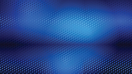 Abstract glow light and shade with halftone dot screen on gradient dark blue creative background. Vector illustration.