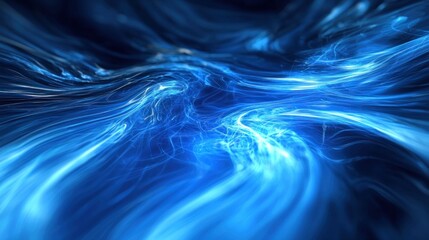 Abstract Blue Energy Flow: A Digital Artwork